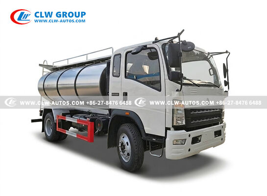 HOWO 8000L Stainless Steel Insulated Milk Tank Truck for Milk Transport