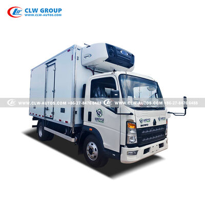 HOWO RHD 3 Ton Refrigerated Truck with Carrier Supra 550 Independent Cooling Unit for Cold Chain Delivery