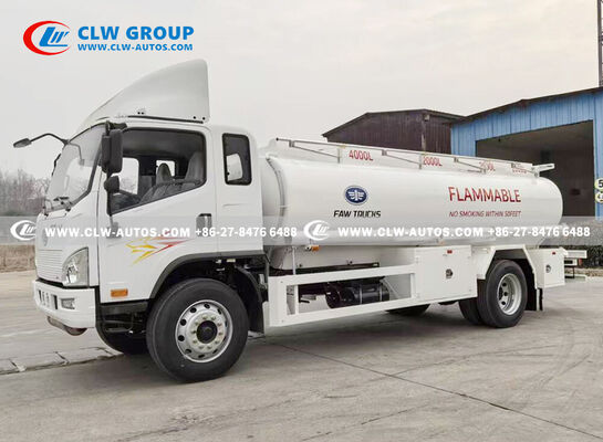 FAW 4x2 Mini Fuel Tanker Truck with 3,000-5,000L Q235 Carbon Steel Tank and Euro II/III Diesel Engine