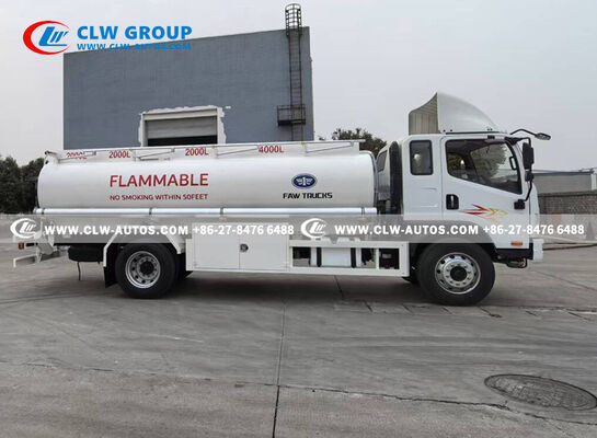 FAW 4x2 Mini Fuel Tanker Truck with 3,000-5,000L Q235 Carbon Steel Tank and Euro II/III Diesel Engine