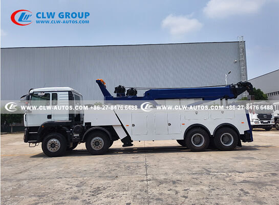 HOWO 8X4 30 Ton Rotary Wrecker Truck with 360° Rotatable Boom and Dual 15-Ton Hydraulic Winches