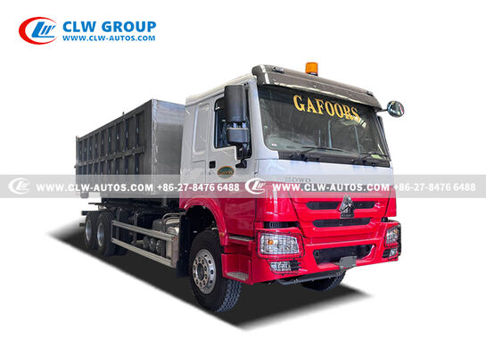 Sinotruk HOWO RHD 6x4 25-Ton Hydraulic Hook Lift Truck with Weichai 400HP Engine and RHD HW76 Cabin