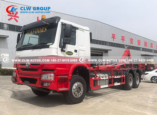Sinotruk HOWO RHD 6x4 25-Ton Hydraulic Hook Lift Truck with Weichai 400HP Engine and RHD HW76 Cabin