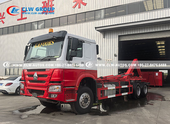 Sinotruk HOWO RHD 6x4 25-Ton Hydraulic Hook Lift Truck with Weichai 400HP Engine and RHD HW76 Cabin