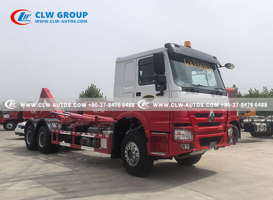 Sinotruk HOWO RHD 6x4 25-Ton Hydraulic Hook Lift Truck with Weichai 400HP Engine and RHD HW76 Cabin