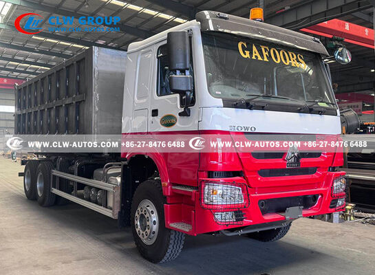 Sinotruk HOWO RHD 6x4 25-Ton Hydraulic Hook Lift Truck with Weichai 400HP Engine and RHD HW76 Cabin