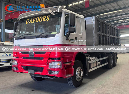 Sinotruk HOWO RHD 6x4 25-Ton Hydraulic Hook Lift Truck with Weichai 400HP Engine and RHD HW76 Cabin