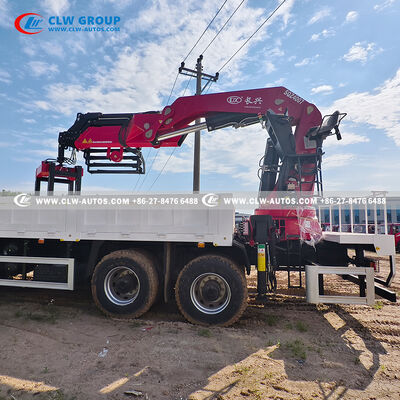 Shacman 8x4 Truck Mounted Knuckle Boom Crane with Brick grab