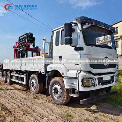 Shacman 8x4 Truck Mounted Knuckle Boom Crane with Brick grab