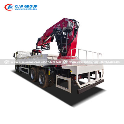 Shacman 8x4 Truck Mounted Knuckle Boom Crane with Brick grab