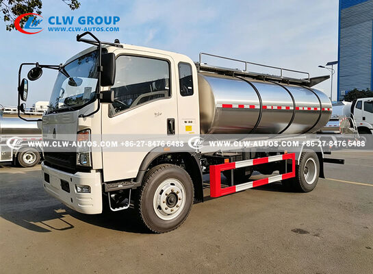 HOWO 8000L Stainless Steel Insulated Milk Tank Truck for Milk Transport