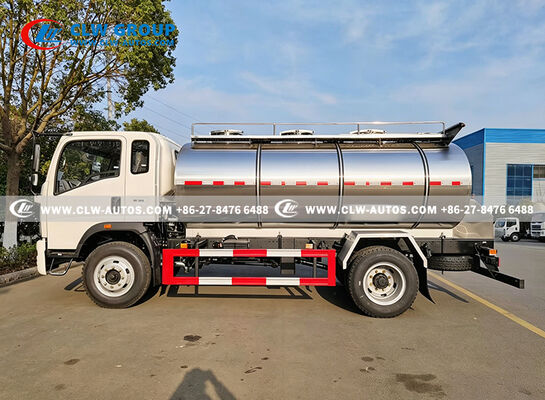 HOWO 8000L Stainless Steel Insulated Milk Tank Truck for Milk Transport