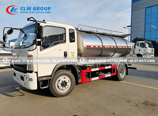 HOWO 8000L Stainless Steel Insulated Milk Tank Truck for Milk Transport