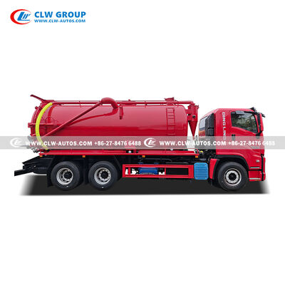 ISUZU 6x4 Sewage Suction Truck with 15-20m³ Carbon Steel Tank and High-Efficiency Vacuum Suction System