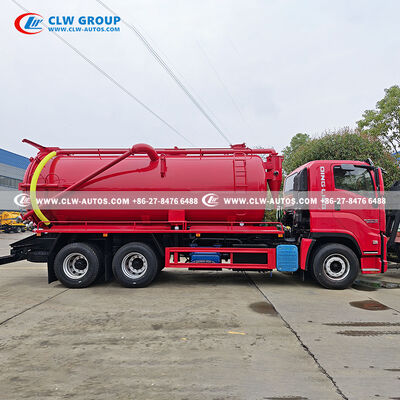 ISUZU 6x4 Sewage Suction Truck with 15-20m³ Carbon Steel Tank and High-Efficiency Vacuum Suction System