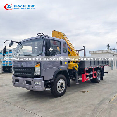 Sinotruk HOWO 4x2 5-Ton Knuckle Boom Crane Truck with 360° Rotation and 4.5m Cargo Box for Algeria