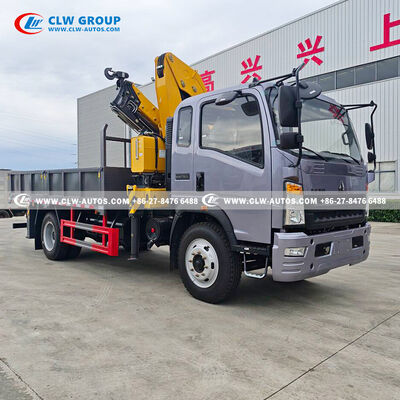 Sinotruk HOWO 4x2 5-Ton Knuckle Boom Crane Truck with 360° Rotation and 4.5m Cargo Box for Algeria