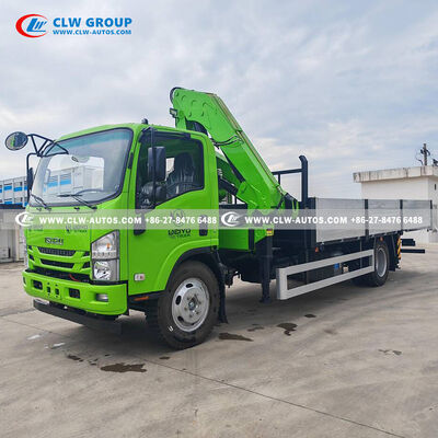 ISUZU 700P 5-Ton Crane Truck with Aluminum Alloy Cargo Box, Liquid Fuel Engine Heating & 10-Ton Tow Hook for Russian Market