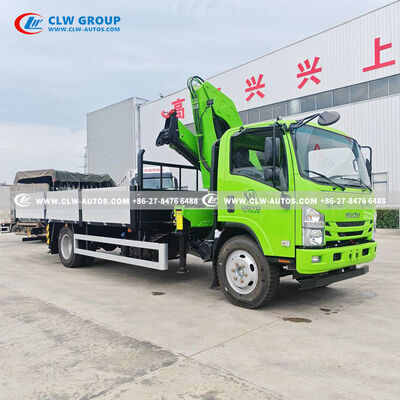 ISUZU 700P 5-Ton Crane Truck with Aluminum Alloy Cargo Box, Liquid Fuel Engine Heating & 10-Ton Tow Hook for Russian Market