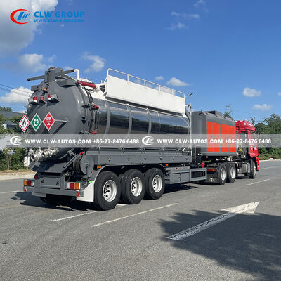 25m³ 316 Stainless Steel Vacuum Tank Semi-Trailer with Italian JUROP PVT700 Vacuum Pump and High-Pressure Washing System