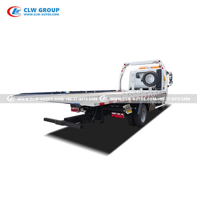 Dongfeng 4x2 4-Ton Flatbed Wrecker Truck with 4-Ton Hydraulic Winch, 2.5-Ton Rear Towing Arm & Complete Rescue Tools