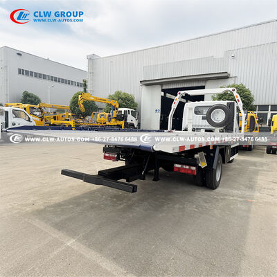 Dongfeng 4x2 4-Ton Flatbed Wrecker Truck with 4-Ton Hydraulic Winch, 2.5-Ton Rear Towing Arm & Complete Rescue Tools