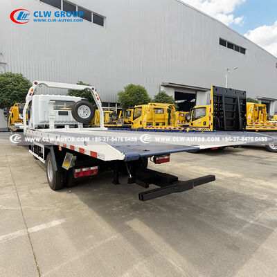 Dongfeng 4x2 4-Ton Flatbed Wrecker Truck with 4-Ton Hydraulic Winch, 2.5-Ton Rear Towing Arm & Complete Rescue Tools