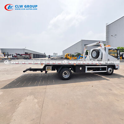 Dongfeng 4x2 4-Ton Flatbed Wrecker Truck with 4-Ton Hydraulic Winch, 2.5-Ton Rear Towing Arm & Complete Rescue Tools