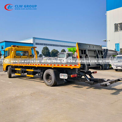 Dongfeng Tianlong 4x2 Wrecker Truck with 8-10 Ton Winch and One-to-Two Towing Capability Featuring Full Sliding & Tilting Flatbed