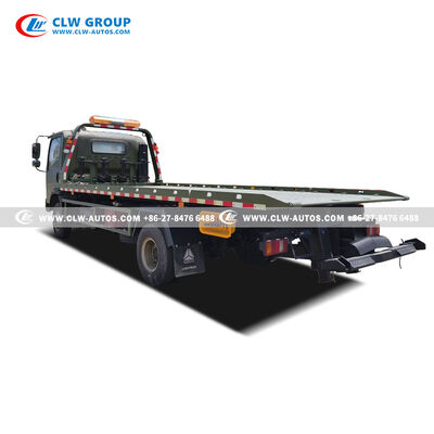Sinotruk HOWO 4x2 6-Ton Flatbed Wrecker with 5-Ton Winch and Multi-Valve Control Tow Truck