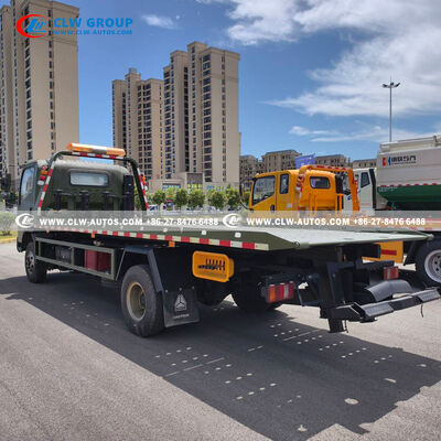 Sinotruk HOWO 4x2 6-Ton Flatbed Wrecker with 5-Ton Winch and Multi-Valve Control Tow Truck
