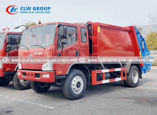 FAW Jiefang Tiger VH 4x2 8m³ Compactor Garbage Truck with PLC Hydraulic Control and High-Pressure Hydraulic Compaction