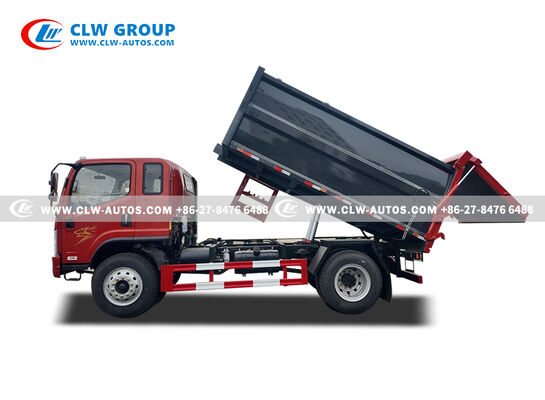 FAW Jiefang Tiger VH 4x2 Side-Loading Garbage Truck with Offset Hopper and Bucket Lift for Narrow Street Access and Hydraulic Compaction