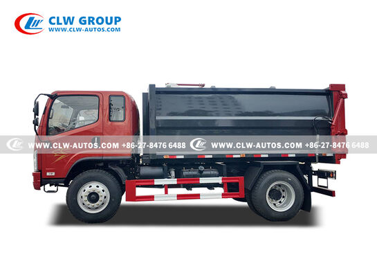 FAW Jiefang Tiger VH 4x2 Side-Loading Garbage Truck with Offset Hopper and Bucket Lift for Narrow Street Access and Hydraulic Compaction