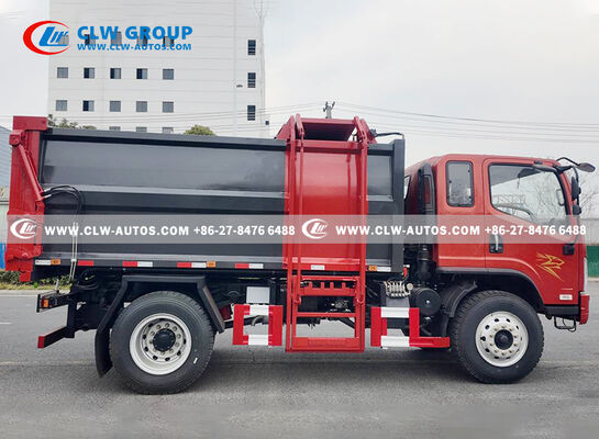 FAW Jiefang Tiger VH 4x2 Side-Loading Garbage Truck with Offset Hopper and Bucket Lift for Narrow Street Access and Hydraulic Compaction