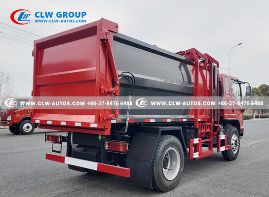 FAW Jiefang Tiger VH 4x2 Side-Loading Garbage Truck with Offset Hopper and Bucket Lift for Narrow Street Access and Hydraulic Compaction