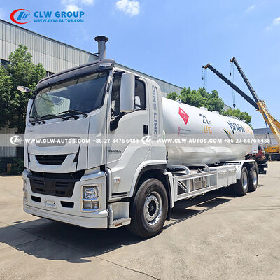 ISUZU GIGA 6x4 21m³ LPG Bobtail Truck with 380HP Euro VI Engine and Q345R Steel Tank for Propane Delivery
