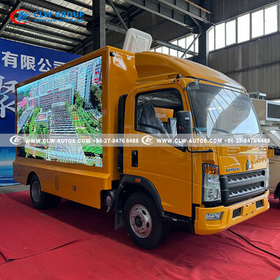 Sinotruk HOWO 4x2 LED Billboard Truck with Triple-Side P4/P5 LED Screens, Hydraulic Liftable Screens, and Foldable Stage
