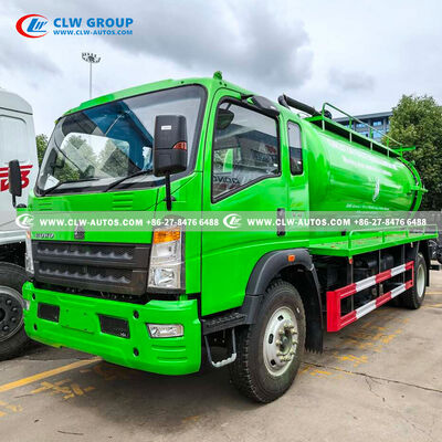 Sinotruk HOWO RHD 10m³ Carbon Steel Tank Sewage Suction Truck with Yuchai 160HP Euro II Engine and Yifeng SK-12 Water Ring Vacuum Pump