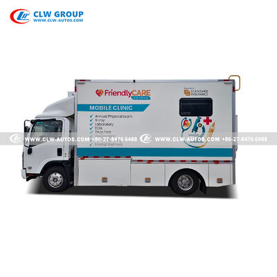 ISUZU KV600 Mobile Medical Clinic Truck with Lead-lined DR X-ray Room, Antibacterial FRP Walls, and Dual Workstations