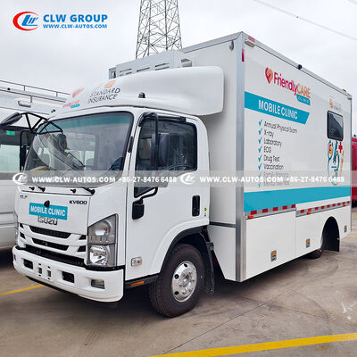 ISUZU KV600 Mobile Medical Clinic Truck with Lead-lined DR X-ray Room, Antibacterial FRP Walls, and Dual Workstations