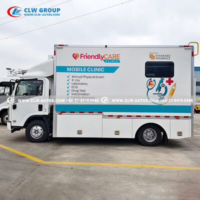 ISUZU KV600 Mobile Medical Clinic Truck with Lead-lined DR X-ray Room, Antibacterial FRP Walls, and Dual Workstations