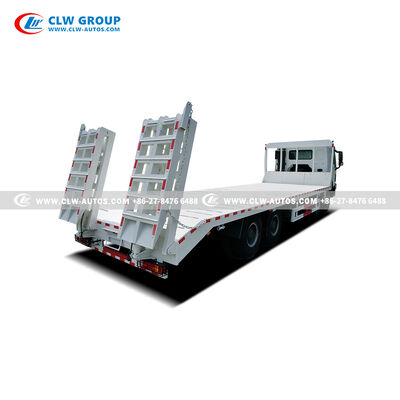 Sinotruk HOWO 8x4 400HP Flatbed Truck with 9m Manganese Steel Deck and Hydraulic Ramp for Heavy Machinery Transport