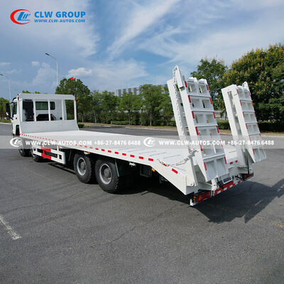 Sinotruk HOWO 8x4 400HP Flatbed Truck with 9m Manganese Steel Deck and Hydraulic Ramp for Heavy Machinery Transport