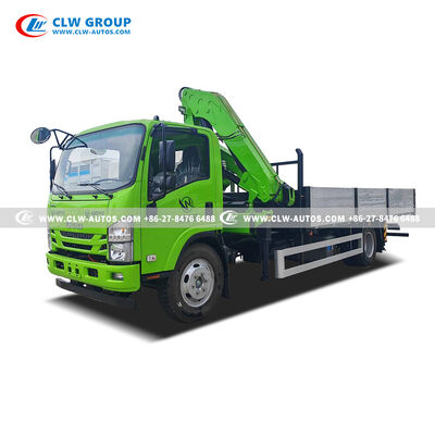 ISUZU 700P camion gru da 5 tonnellate con scatola di carico in lega di alluminio, riscaldamento del motore a combustibile liquido e gancio da 10 tonnellate per il mercato russo